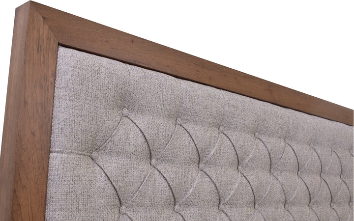 Hickory & Upholstered King Bed