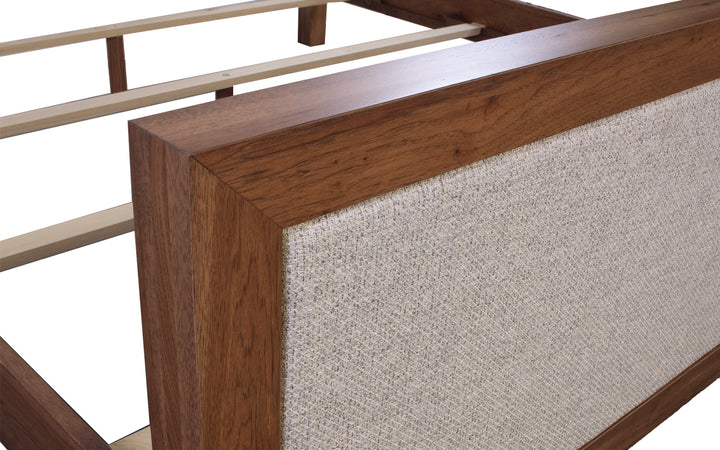 Hickory & Upholstered King Bed