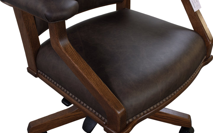 Oak & Leather Rocker Desk Chair