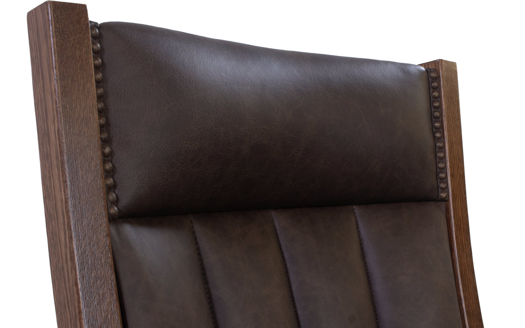 Oak & Leather Rocker Desk Chair
