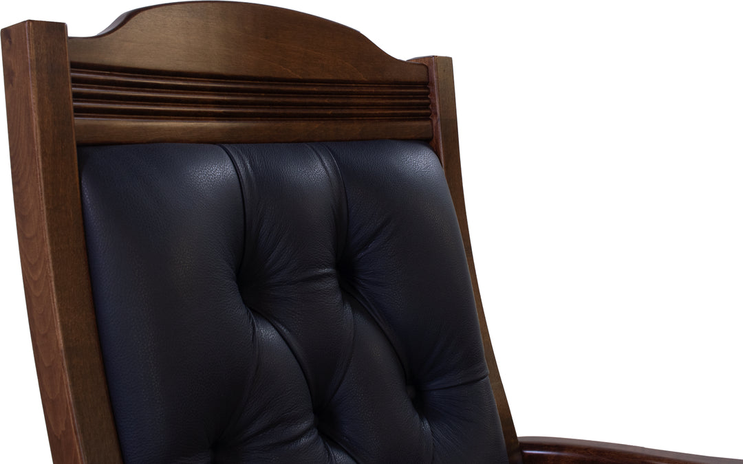 Brown Maple & Leather Rocker Desk Chair