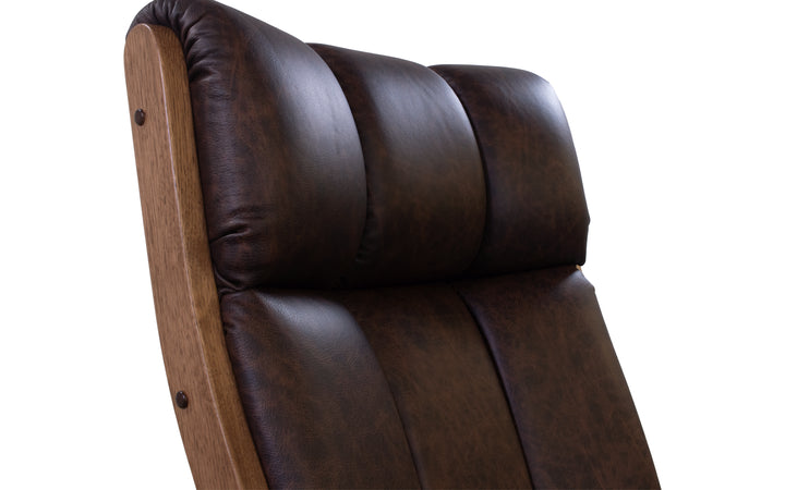 Hickory & Leather Rocker Desk Chair
