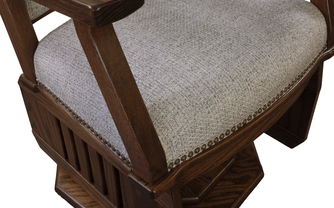 Oak & Fabric Swivel Glider