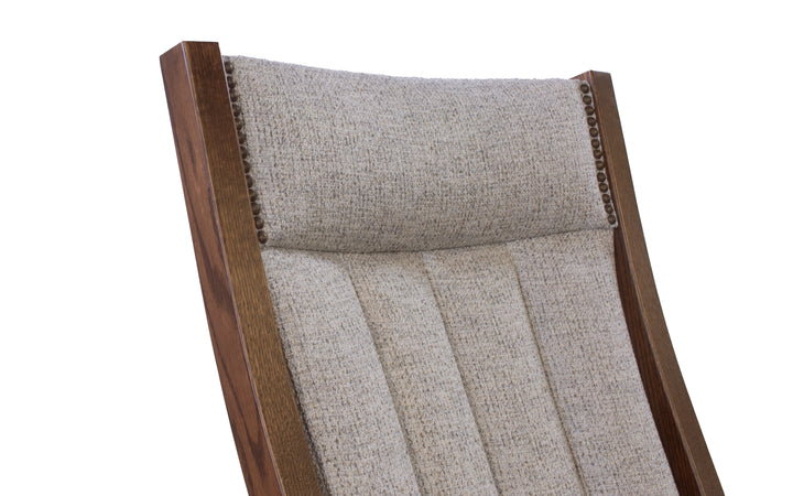 Oak & Fabric Swivel Glider