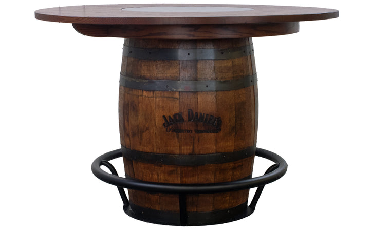 Rustic Quartersawn White Oak Barrel Pub Table