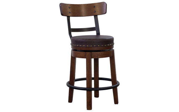 Rustic Quartersawn White Oak Counter Swivel Stool