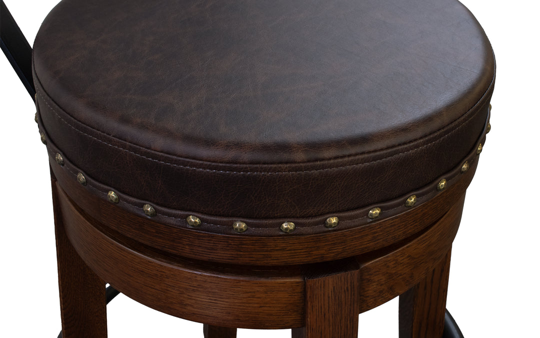 Rustic Quartersawn White Oak Counter Swivel Stool