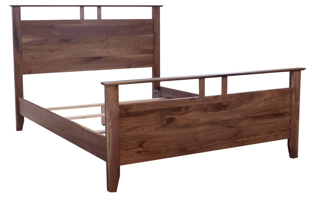 Rustic Walnut Queen Bed