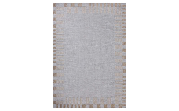 Loloi Teagan Collection Silver & Natural 5.3 x 7.6 Area Rug
