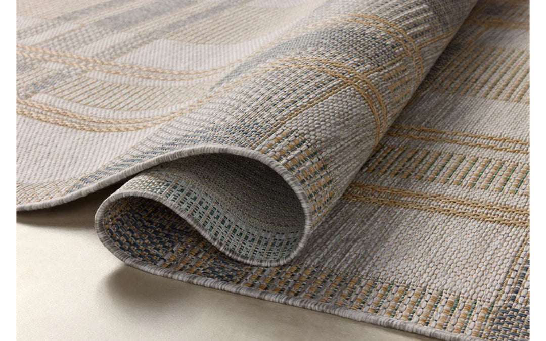 Loloi Birch Collection Bone & Gold 5 x 7.3 Indoor/Outdoor Area Rug