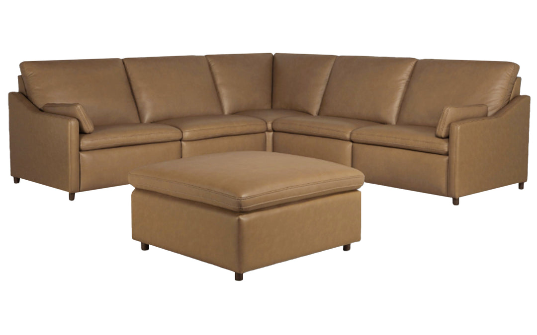 InMotion Power Reclining Fontana Leather Sectional & Ottoman