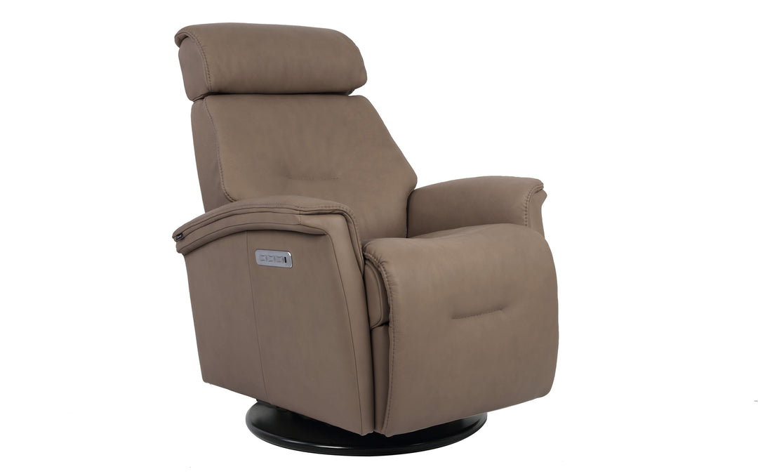 Fjords Leather Rome Swivel & Glider Power Recliner - Large
