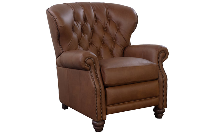 Smith Brother Leather Push-Back Recliner