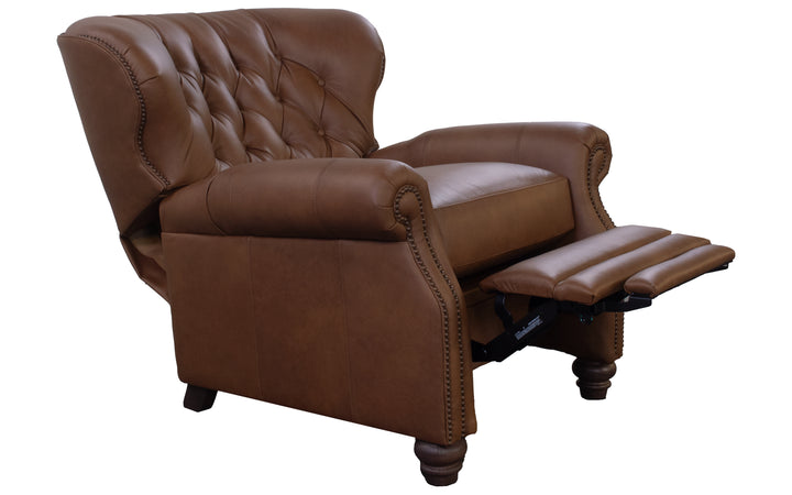 Smith Brother Leather Push-Back Recliner