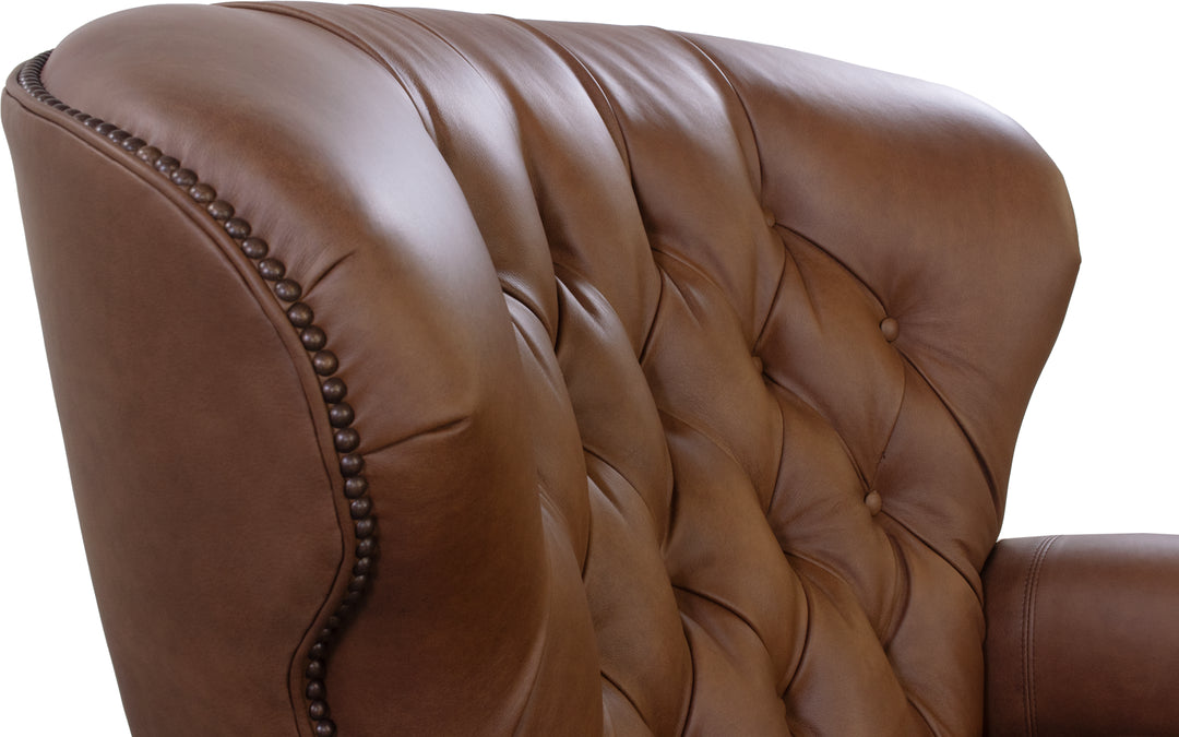 Smith Brother Leather Push-Back Recliner