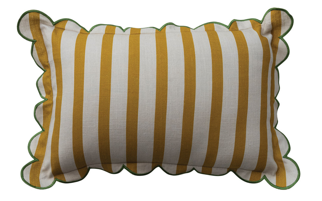 Cotton Striped Lumbar Pillow