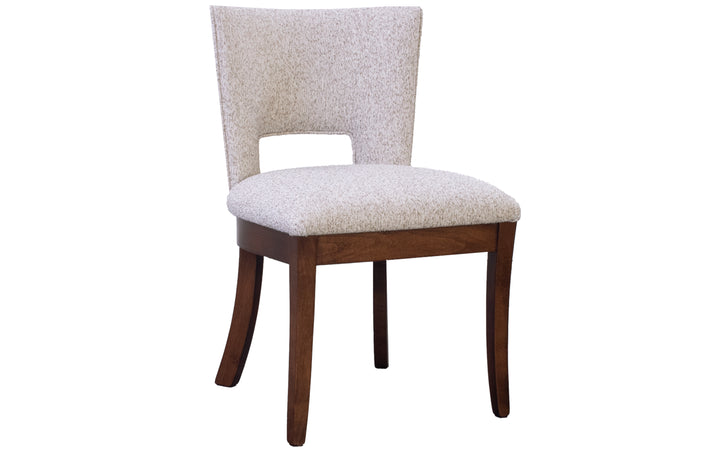 Upholstered & Brown Maple Dining Chair