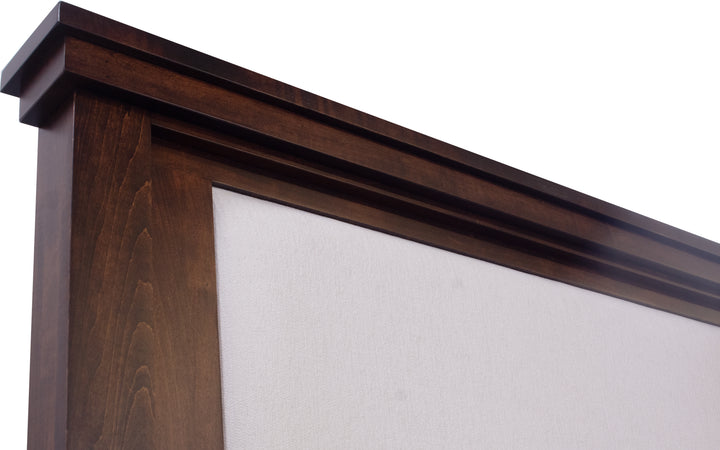 Brown Maple Upholstered Queen Bed