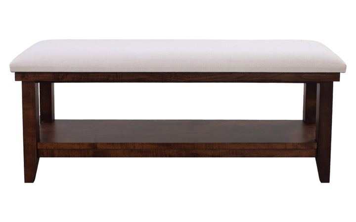Brown Maple & Upholstered Bench