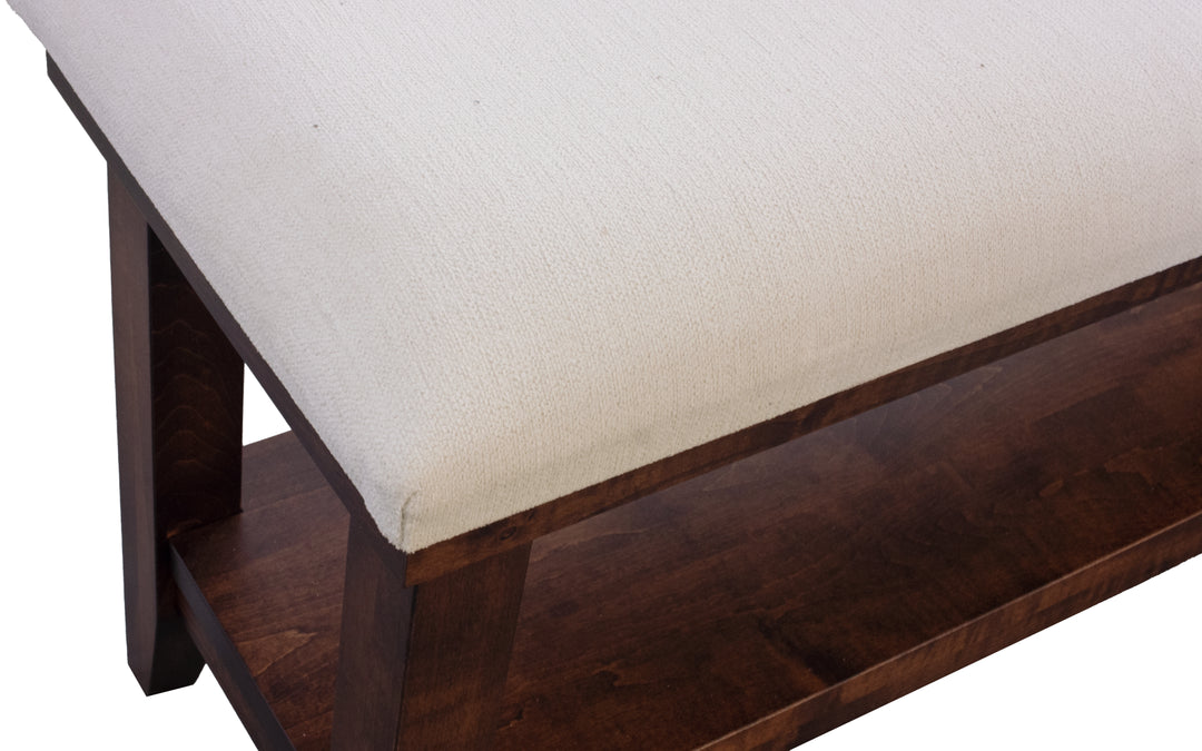 Brown Maple & Upholstered Bench