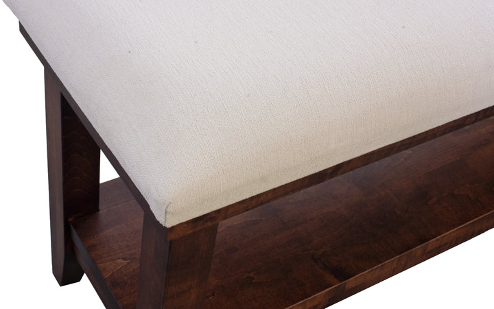 Brown Maple & Upholstered Bench
