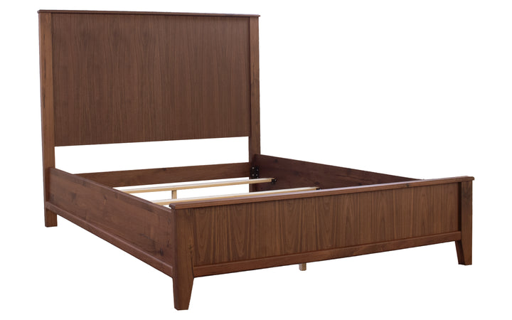Rustic Walnut Queen Bed