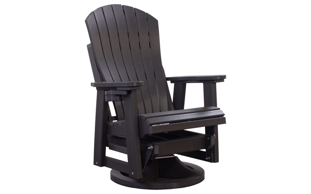 Outdoor Adirondack Swivel Glider with Lumbar - Coffee