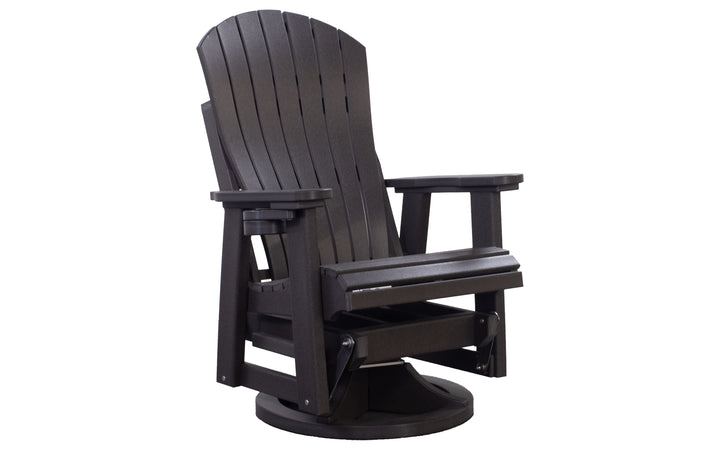 Outdoor Adirondack Swivel Glider with Lumbar - Coffee