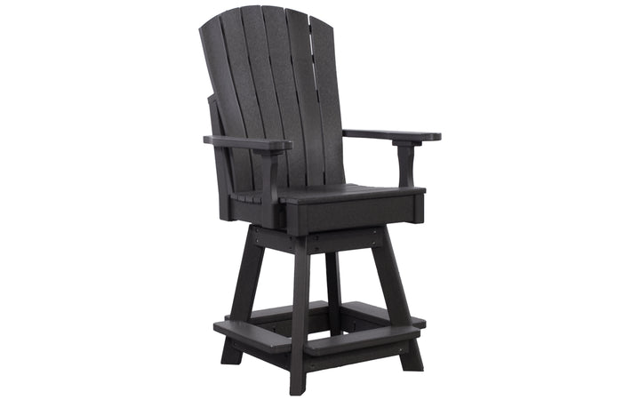 Outdoor Counter Swivel Chair with Lumbar - Coffee