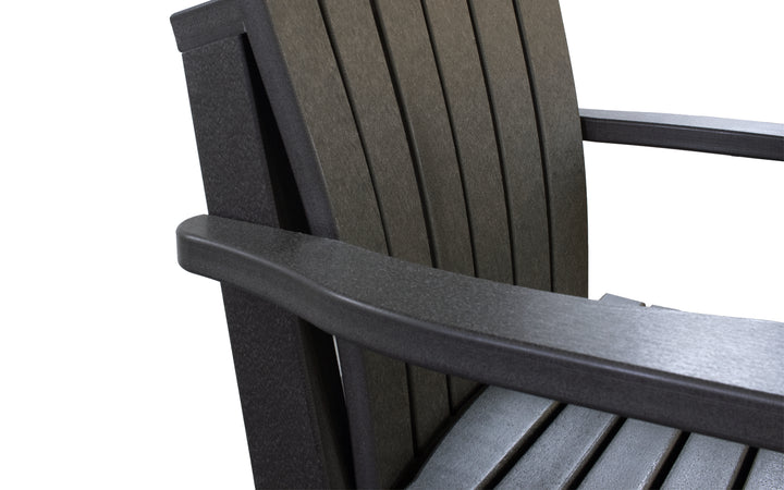 Outdoor Swivel Rocker Counter Chair with Lumbar - Coffee