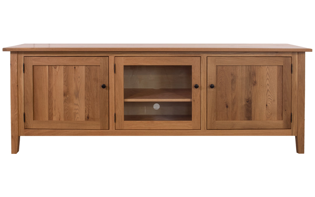 Rustic Flat Swan White Oak Media COnsole