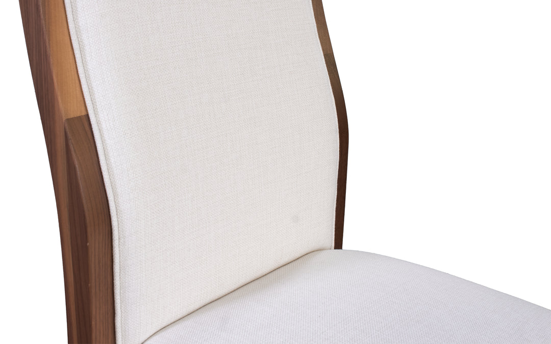Rustic Walnut & Upholstered Dining Chair