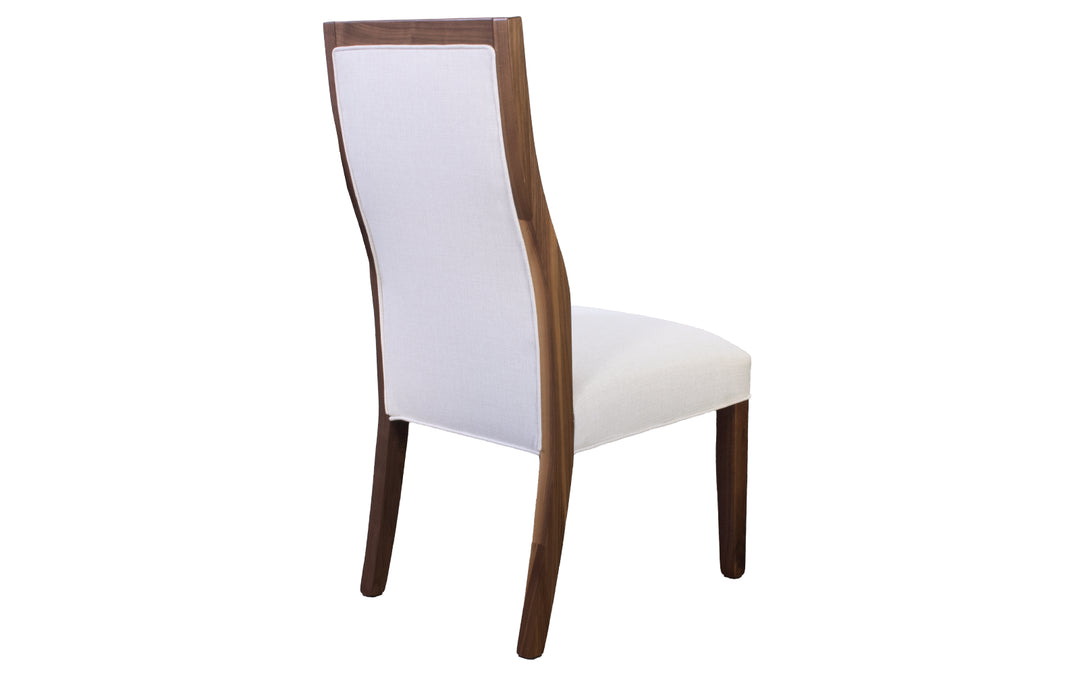 Rustic Walnut & Upholstered Dining Chair