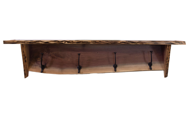 Live Edge Walnut Wall Mounted Coat Rack