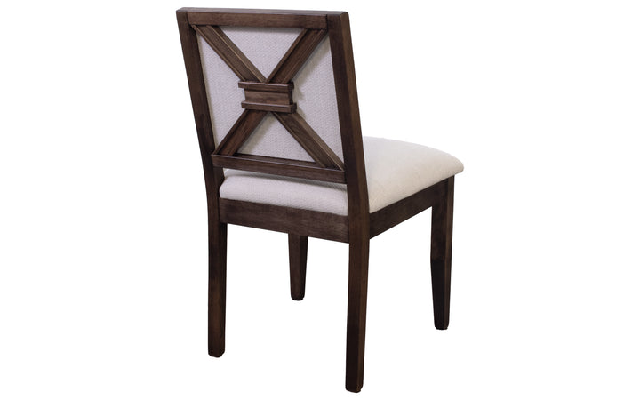 Rustic Hickory Upholstered Dining Chair
