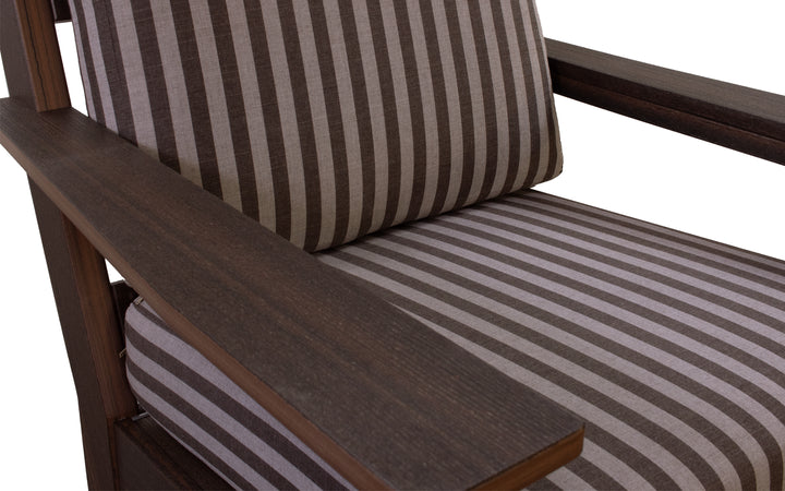 Outdoor Cushioned Gliding Swivel Glider- Brazil Walnut & Sail Away Java