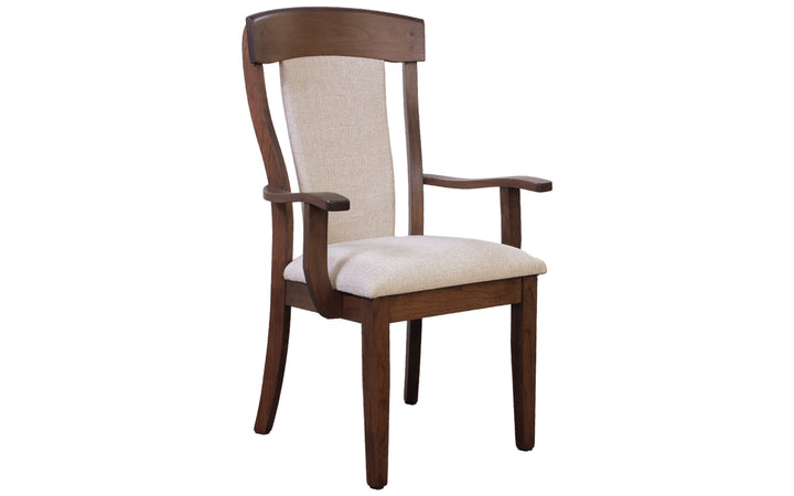 Sap Cherry & Upholstered Dining Arm Chair