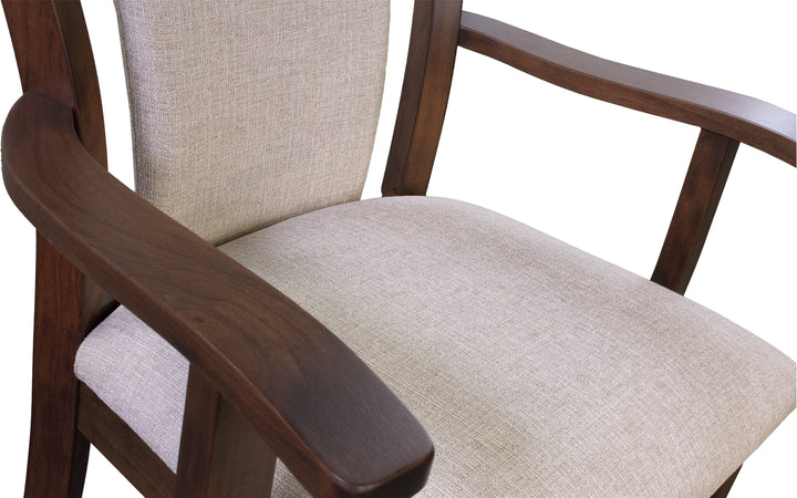 Sap Cherry & Upholstered Dining Arm Chair