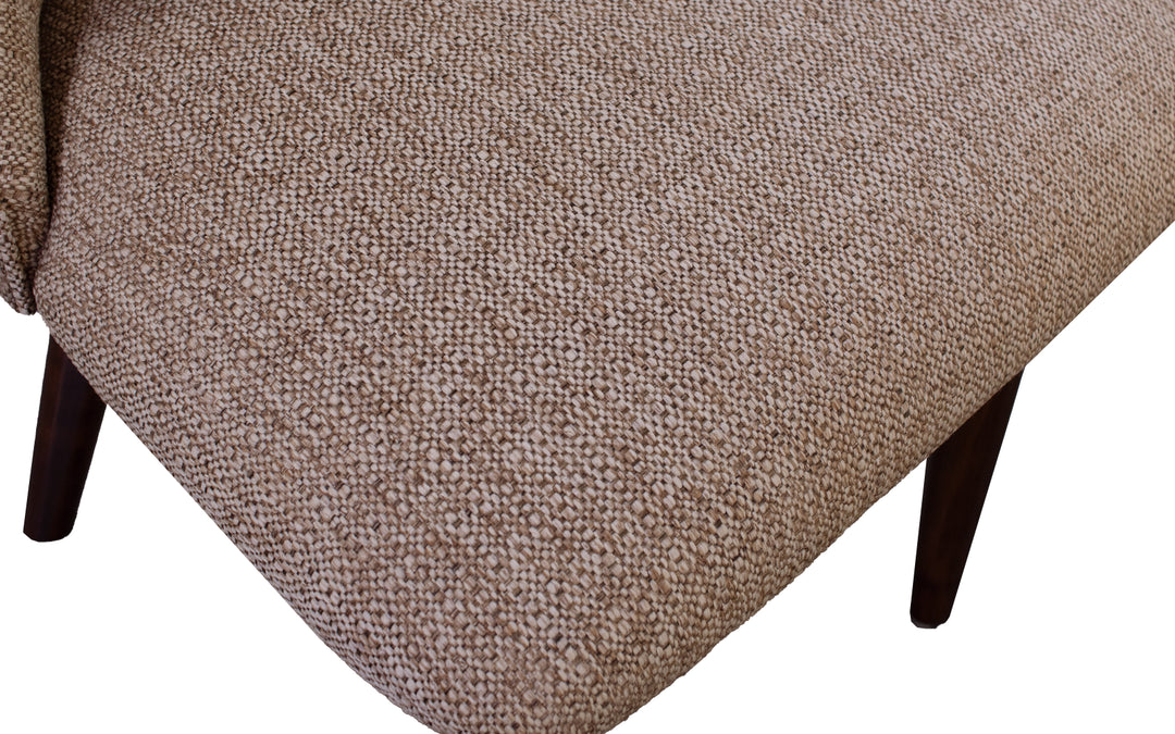 Brown Maple Upholstered Swivel Dining Chair