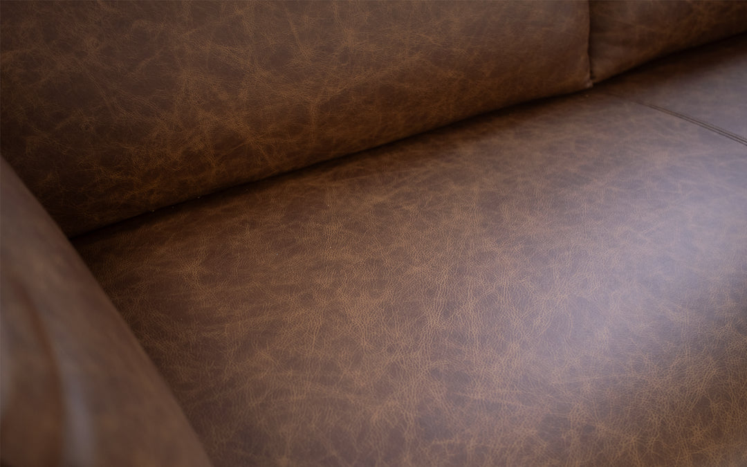 Quartersawn White Oak & Leather Sofa
