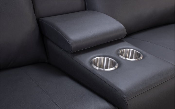 Elran Leather Power Reclining Sectional