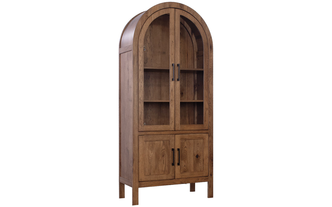 Rustic Hickory Arched Bookcase