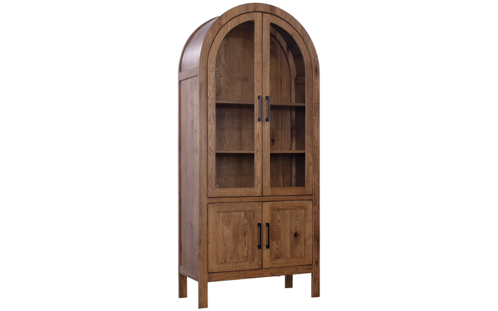 Rustic Hickory Arched Bookcase