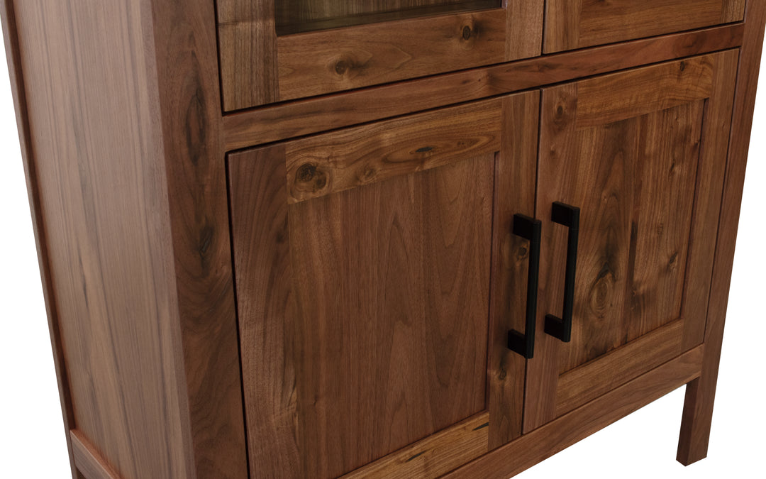 Rustic Walnut Arched Bookcase