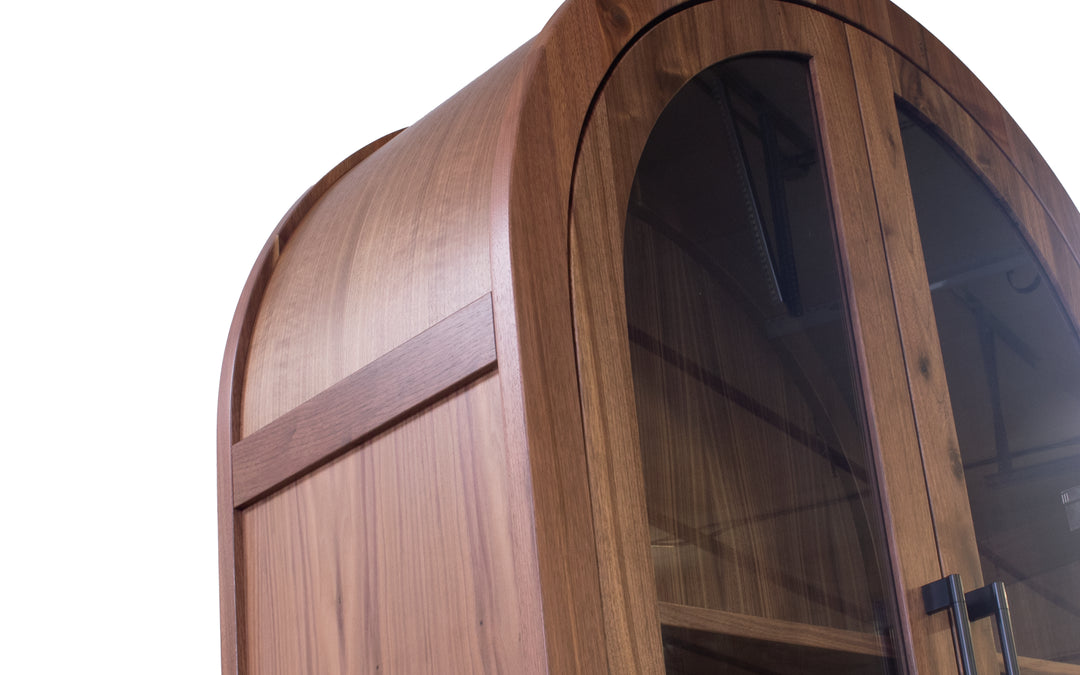 Rustic Walnut Arched Bookcase