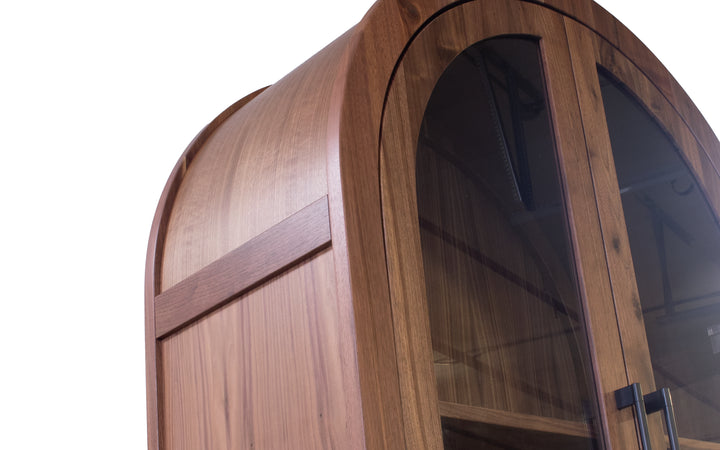 Rustic Walnut Arched Bookcase