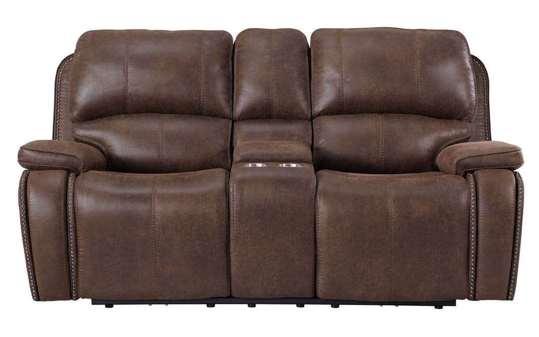 Atlantis Upholstered Power Reclining Loveseat Console