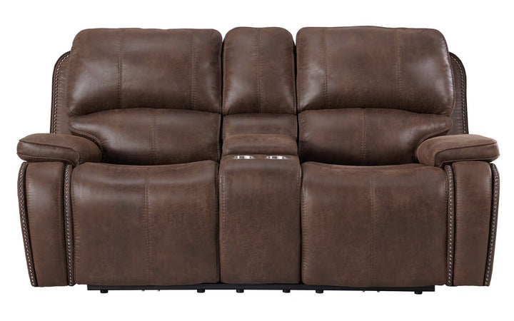 Atlantis Upholstered Power Reclining Loveseat Console