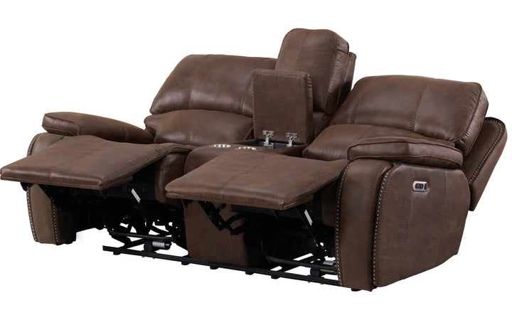Atlantis Upholstered Power Reclining Loveseat Console