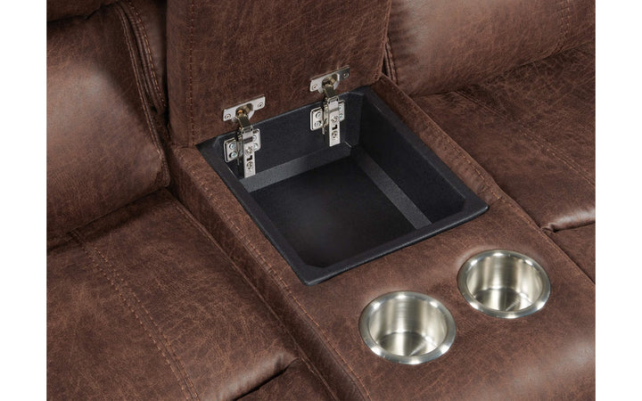 Atlantis Upholstered Power Reclining Loveseat Console